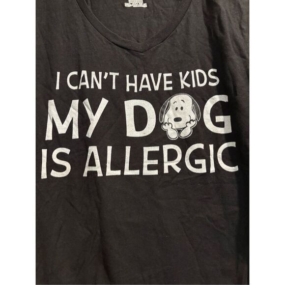 I Can't Have Kids, My Dog is Allergic Women's V-neck size Medium - Picture 2 of 2